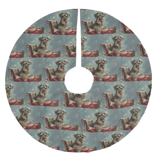 Schnauzer Hond Kerst Feestelijk Kerstboom Rok (Voorkant)