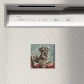 Schnauzer Hond Kerst Feestelijk Magneet (Insitu (Vaatwasser))