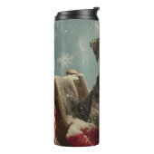 Schnauzer Hond Kerst Feestelijk Thermosbeker (Gedraaid links)