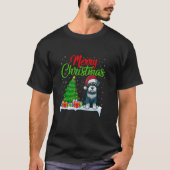 Schnauzer Hond Kerstboom Lichten Xmas Schnauzer T-shirt (Voorkant)