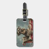 Schnauzer Hond Kerstfeest Bagagelabel (Voorkant verticaal)