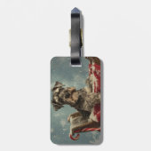 Schnauzer Hond Kerstfeest Bagagelabel (Achterkant verticaal)