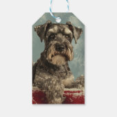Schnauzer Hond Kerstfeest Cadeaulabel (Achterkant)