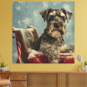 Schnauzer Hond Kerstfeest Canvas Afdruk (Insitu (Woonkamer))
