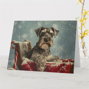 Schnauzer Hond Kerstfeest Kaart