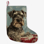 Schnauzer Hond Kerstfeest Kleine Kerstsok (Voorkant)