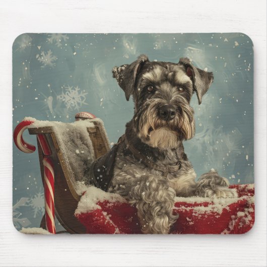Schnauzer Hond Kerstfeest Muismat (Voorkant)