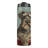 Schnauzer Hond Kerstfeest Thermosbeker (Voorkant)