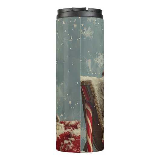 Schnauzer Hond Kerstfeest Thermosbeker (Achterkant)