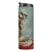 Schnauzer Hond Kerstfeest Thermosbeker (Geroteerd rechts)