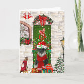 Schnauzer Hond Kerstmis  Kaart (Voorkant)