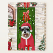 Schnauzer Hond Kerstmis  Planner (Achterkant)