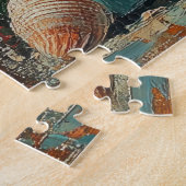 Schnauzer Hond Kerstmis Vintage Strand Legpuzzel (Zijkant)