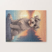 Schnauzer hond legpuzzel (Horizontaal)