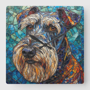 Schnauzer-hond liefhebber Giant Schnauzer eigenaar Vierkante Klok