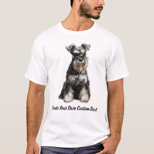 Schnauzer Hond Maak Uw Eigen Aangepaste Tekst T-shirt (Voorkant)