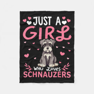 Schnauzer-hond meisjes vrouwen een meisje dat van fleece deken