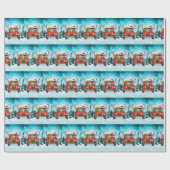 Schnauzer-hond met kerstcadeaus cadeaupapier (Vlak)