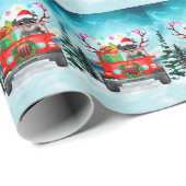 Schnauzer-hond met kerstcadeaus cadeaupapier (Rol Hoek)