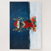 Schnauzer hond met kerstcadeaus legpuzzel (Verticaal)