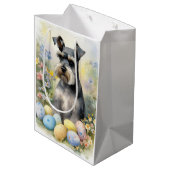 Schnauzer Hond met Paaseieren Vakantie Medium Cadeauzakje (Achterkant Gekanteld)