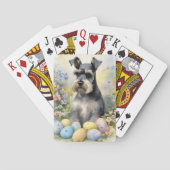 Schnauzer Hond met Paaseieren Vakantie Pokerkaarten (Achterkant)