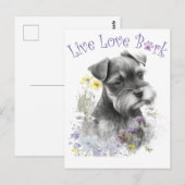 Schnauzer-hond Moeder Bloem Briefkaart (Voorkant / Achterkant)