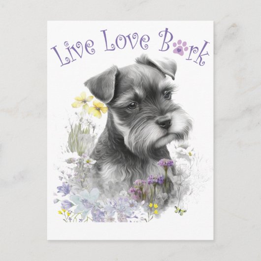 Schnauzer-hond Moeder Bloem Briefkaart (Voorkant)