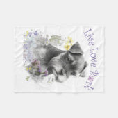 Schnauzer-hond Moeder Bloem Fleece Deken (Voorkant (Horizontaal))