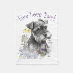 Schnauzer-hond Moeder Bloem Fleece Deken