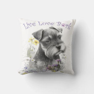 Schnauzer Hond Moeder Bloemstuk Kussen