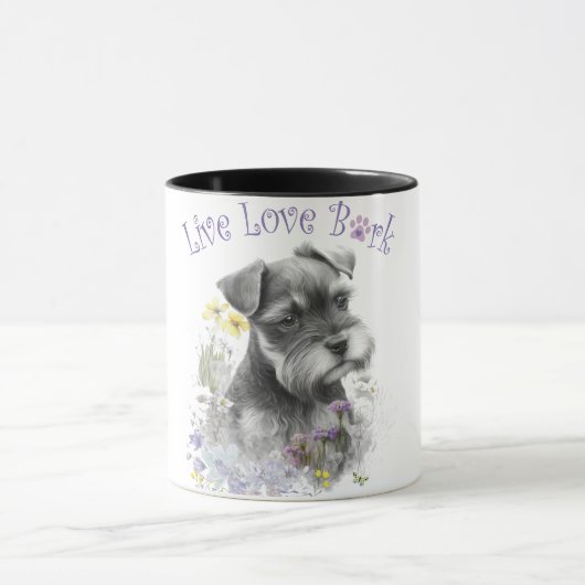 Schnauzer Hond Moeder Bloemstuk Mok (Midden)