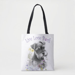 Schnauzer Hond Moeder Bloemstuk Tote Bag