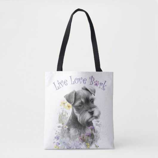 Schnauzer Hond Moeder Bloemstuk Tote Bag (Voorkant)