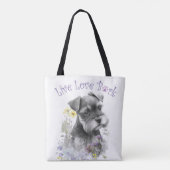 Schnauzer Hond Moeder Bloemstuk Tote Bag (Achterkant)