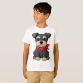 Schnauzer Hond Patchwork T-shirt (Voorkant volledig)