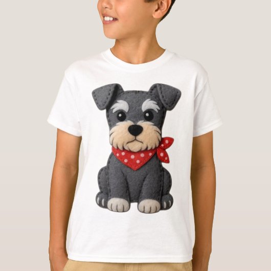 Schnauzer Hond Patchwork T-shirt (Voorkant)