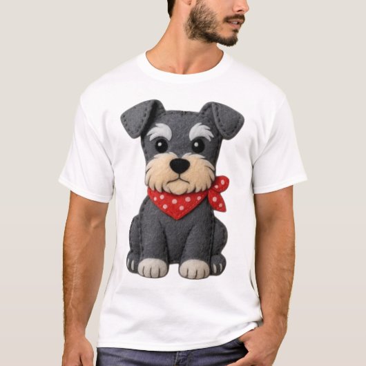 Schnauzer Hond Patchwork T-shirt (Voorkant)