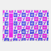 Schnauzer Hond & Poot Heet Roze & Blauwe Theedoek (Horizontaal)
