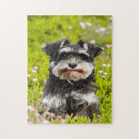 Schnauzer hond puzzels. legpuzzel (Verticaal)