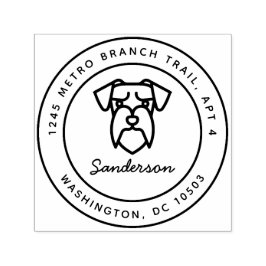 Schnauzer hond retour adres stempel zelf-inkt