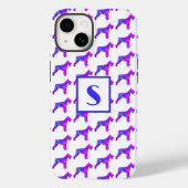 Schnauzer Hond Roze Silhouet Mono Wit Case-Mate iPhone Case (Achterkant)