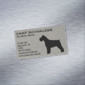 Schnauzer Hond Silhouet Faux Hout Stijl Magnetisch Visitekaartje (Voorbeeld)