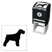 Schnauzer Hond Silhouet met Natuurlijke Slappe Oor Zelfinktende Stempel (In situ)