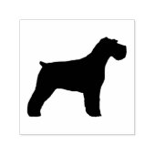 Schnauzer Hond Silhouet met Natuurlijke Slappe Oor Zelfinktende Stempel (Design)
