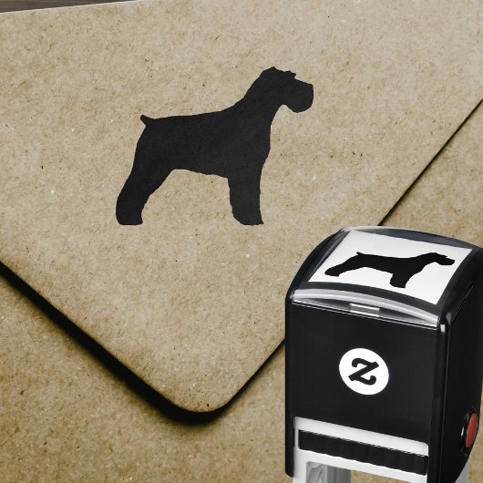 Schnauzer Hond Silhouet met Natuurlijke Slappe Oor Zelfinktende Stempel