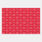 Schnauzer Hond Silhouet Rood Merry Woofmas Inpakpapier Vel (Voorkant)