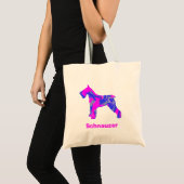 Schnauzer-hond Silhouette Crazy Hot Pink Tote Bag (Voorkant (product))