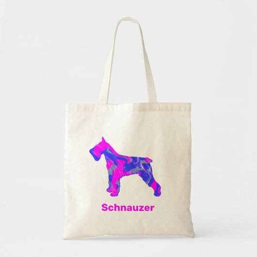 Schnauzer-hond Silhouette Crazy Hot Pink Tote Bag (Voorkant)