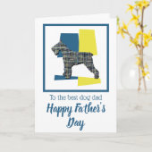 Schnauzer-hond Silhouette Driekleur Vaderdag Kaart (Gele Bloem)